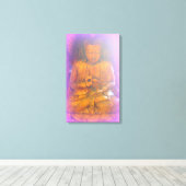 paars aura buddha verpakt doek canvas afdruk (Insitu (Houten vloer))