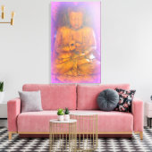 paars aura buddha verpakt doek canvas afdruk (Insitu (Woonkamer))