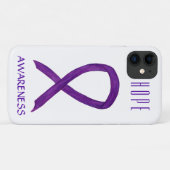 Paars Awareness Ribbon Custom Art iPhone X Hoesje (Achterkant (horizontaal))