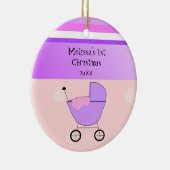 Paars Baby Eerste Kerstmis Ornament (Rechts)