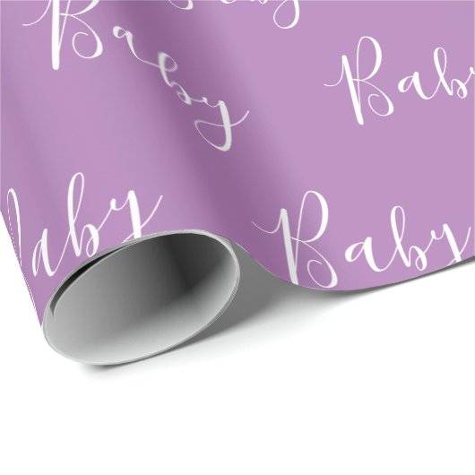 Paars Baby Elegant Baby-opvulpapier Cadeaupapier (Rol Hoek)