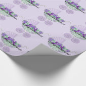 Paars Baby shower Cadeaupapier (Hoek)