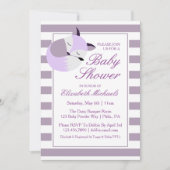 Paars Baby shower Fox Kaart (Voorkant)