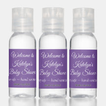 Paars Baby shower Handje Sanitizer