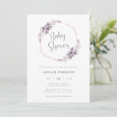 Paars Baby shower Kaart (Staand voorkant)