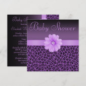 Paars Baby shower voor lade afdrukken en ventilato Kaart (Voorkant / Achterkant)