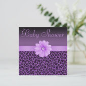 Paars Baby shower voor lade afdrukken en ventilato Kaart (Staand voorkant)