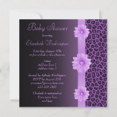 Paars Baby shower voor lade afdrukken en ventilato Kaart (Achterkant)