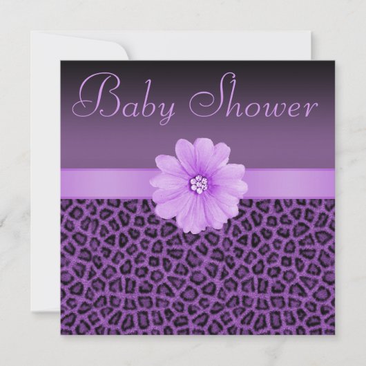 Paars Baby shower voor lade afdrukken en ventilato Kaart (Voorkant)