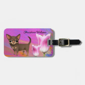 Paars Bagagelabel Chihuahua (Voorkant horizontaal)