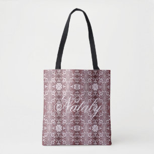 paars barokpatroon floraal draagtas