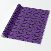 Paars Bat Pattern Cadeaupapier (Uitgerold)