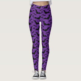Paars Bat Pattern Leggings