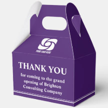 Paars bedrijfslogo zakelijke grand opening