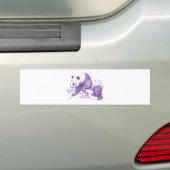 Paars Beer Panda Bumpersticker (Op auto)