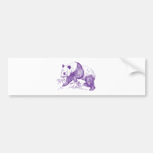 Paars Beer Panda Bumpersticker (Voorkant)