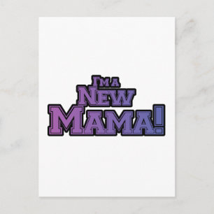 Paars ben ik een New Mama Tshirts en Gifts Briefkaart