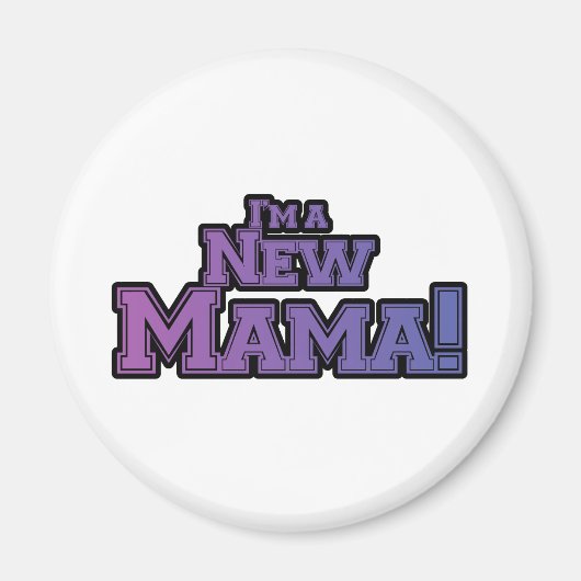 Paars ben ik een New Mama Tshirts en Gifts Magneet (Voorkant)