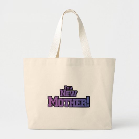 Paars ben ik een New Moeder Tshirts en Gifts Grote Tote Bag (Voorkant)