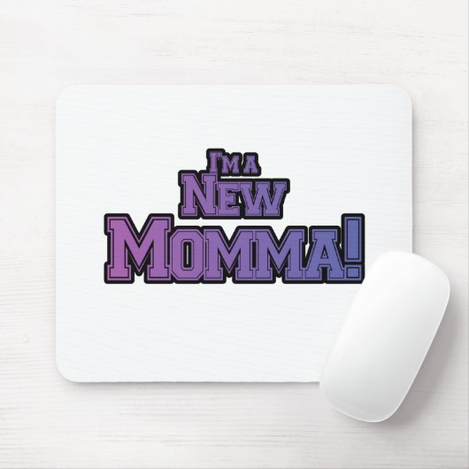 Paars ben ik een New Momma Tshirts en Gifts Muismat (Met muis)