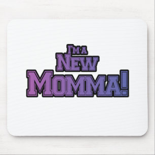 Paars ben ik een New Momma Tshirts en Gifts Muismat