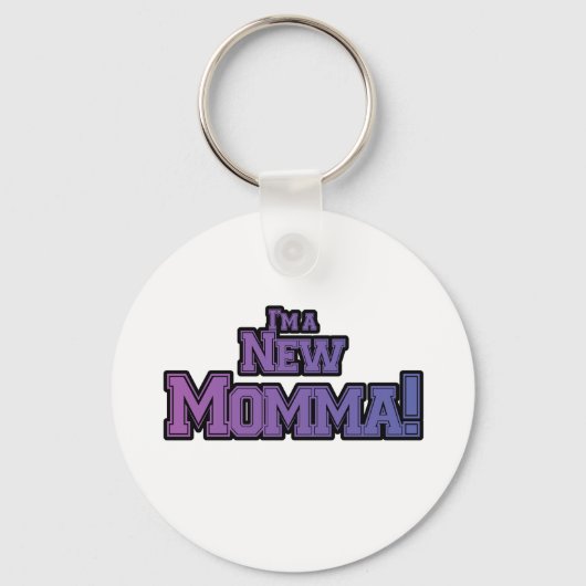 Paars ben ik een New Momma Tshirts en Gifts Sleutelhanger (Voorkant)