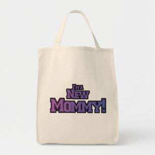 Paars ben ik een nieuwe mammie-T-shirts en cadeaut Tote Bag