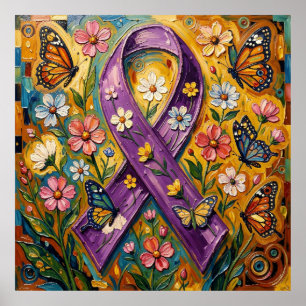 Paars Bewustzijnslint Fibro Poster
