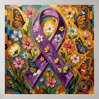 Paars Bewustzijnslint Fibro Poster