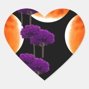 Paars binnendringen hart sticker