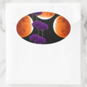 Paars binnendringen ovale sticker (Tas)