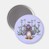 Paars Bird Daisy Flowers Magnet Magneet (Voorkant / Achterkant)