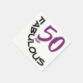 Paars Black 50 en Fabulous Typography Birthday Servetten (Hoek)