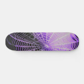 Paars Black Creepy Spooky Spider Web Skateboard (Horizontaal)