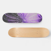 Paars Black Creepy Spooky Spider Web Skateboard (Horizontaal)
