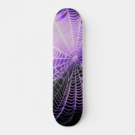 Paars Black Creepy Spooky Spider Web Skateboard (Voorkant)