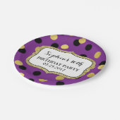 Paars Black Gold Confetti Birthday Party Bord (Gekanteld)