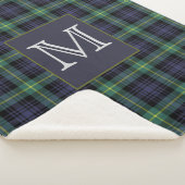 Paars Black Green Tartan Pset Pattern Initiaal Sherpa Deken (3/4)