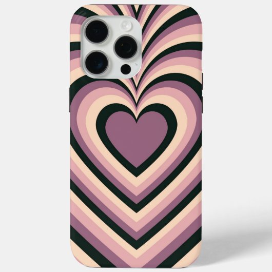 Paars Black Hypnotic Heart Love Patroon Case-Mate iPhone Case (Achterkant)