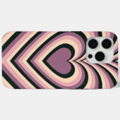 Paars Black Hypnotic Heart Love Patroon Case-Mate iPhone Case (Achterkant (horizontaal))