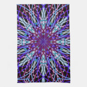 Paars Black Kaleidoscope Mandala Art Theedoek (Verticaal)
