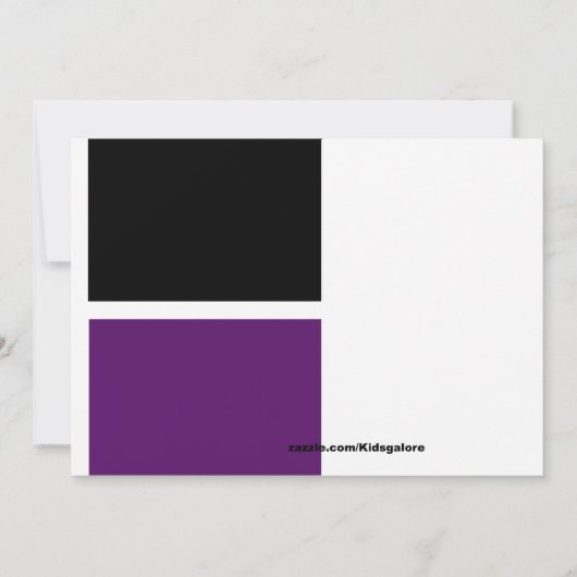 Paars & Black Photo Afstuderen Uitnodiging (Achterkant)