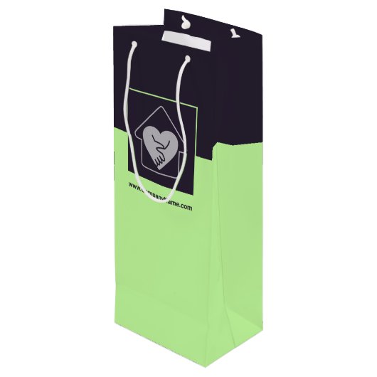 Paars & Blauw Aangepaste Afbeelding & Logo Bedankt Wijn Cadeautas (Achterkant Gekanteld)