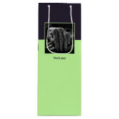 Paars & Blauw Aangepaste Afbeelding & Logo Bedankt Wijn Cadeautas (Voorkant)