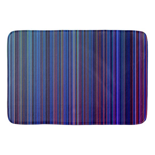 Paars blauw aqua retro stripe badmat (Voorkant)