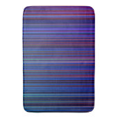 Paars blauw aqua retro stripe badmat (Voorkant Verticaal)