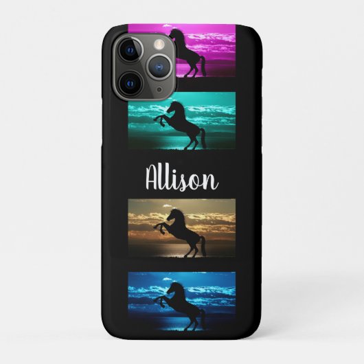 Paars, blauw, Blauwgroen, gouden hemel en water vo Case-Mate iPhone Case (Achterkant)