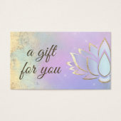paars blauw cadeaukaart met lotus visitekaartje (Voorkant)