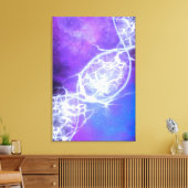 Paars blauw Cosmic DNA Strand Stretched Canvas (Insitu (Woonkamer))