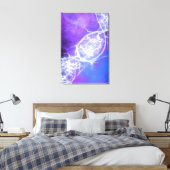 Paars blauw Cosmic DNA Strand Stretched Canvas (Insitu (Slaapkamer))